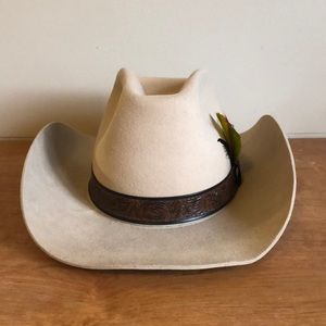 100% Real Leather Cowboy Hat and Moleskin Finish